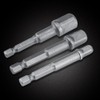 3 pcs/Set Socket Aadpter 1/4in Hex Shank to 1/4" 3/8"