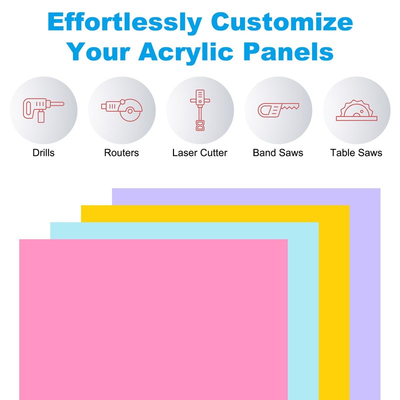 PATIKIL 1/8 Inch Thick Acrylic Sheets, 2Pack 10x8 Inch Plastic