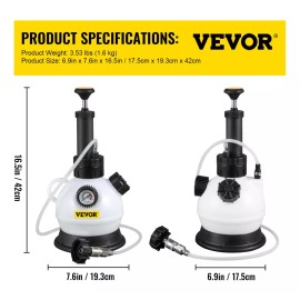 Vevor  Purgador De Presion De Liquido De Frenos Con Manometro 2l