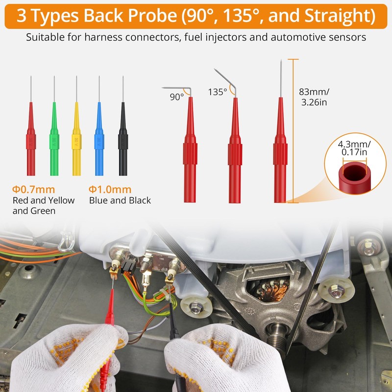 Neoteck 25PCS Back Probe Test Lead- 15PCS Back Probe Pins