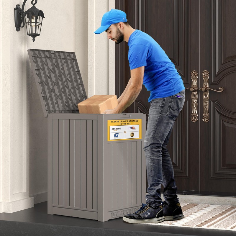 LHBGO Package Delivery Box for Outside, with Delivery Sign 48