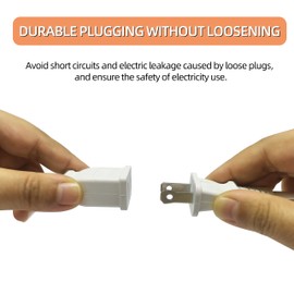 Indoor Extension Cord 6 ft 2-Prong 5A 125V 625W Male and Female Polarized Plug Outdoor White Small Power Extension Cable Wire for Security Appliance Cord, Holiday Lights, Patio Lighting (2 Pack)