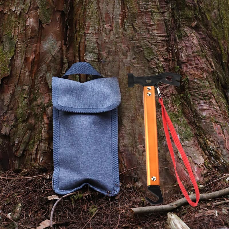 Carbon Steel Aluminum Camping Hammer, 12" Small Lightweight Three-in-One Functional