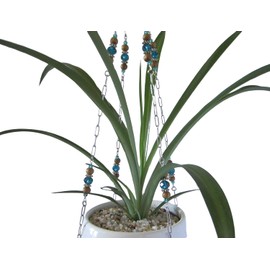 ATLanyards Teal with Wood Beads Plant Shelf | Teal Plant Hanger | Floating Plant Holder | Plant Lover Gift (23" - 2 Bead Sets)