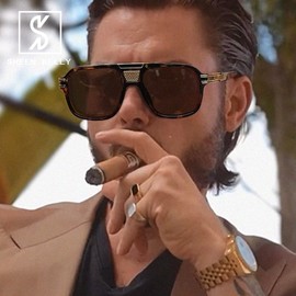 SHEEN KELLY Vintage Polarized Aviator Sunglasses for Women Men 70s Style Glasses Metal Decoration Designed Shades, 2