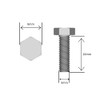M5 (5mm x 16mm) Hex Set Screw (Fully Threaded Bolt)