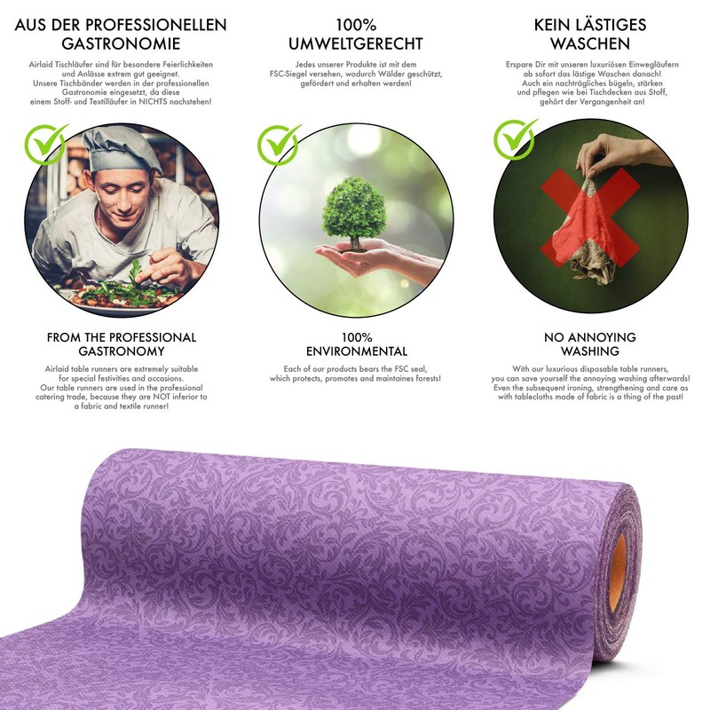 GRUBLY Premium Airlaid Table Runner 30 cm x 20 m