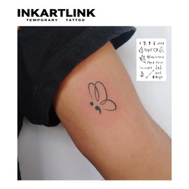 INKARTLINK Tattoo Tech, 2 Sheets Medium Semi Permanent Tattoo, Adult Art Design Temporary Tattoos, Lasts 1-2 Weeks, Waterproof, Realistic Look, No Adhesive, No Reflection (Butterfly and Dream)