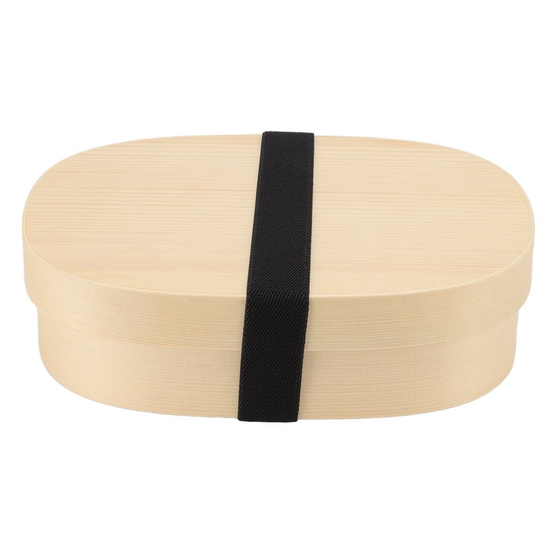 Bento Box Portable Japanese Style Wooden Large Single Layer Removable