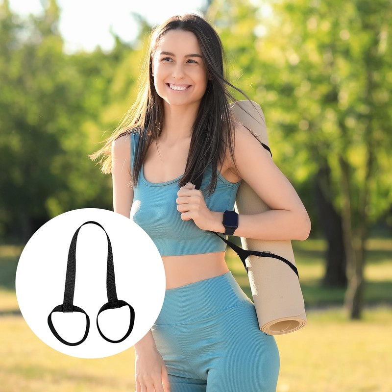2 Packs Yoga Mat Straps for Carrying, Premium Adjustable Loops