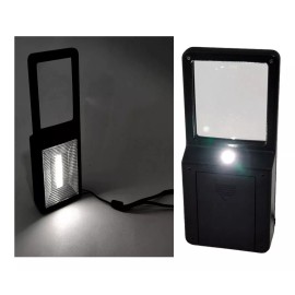 Magnifier Lupa Bolsillo 3x Luz Led Lectura Joyeria Portatil Lampara Mi