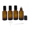 4 Pack 100mL Amber Glass Essential Oil Roller Bottles,Refillable Massage