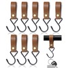 Modixun 8pcs Leather S-Hooks, Metal S Shaped Hooks for Hanging,