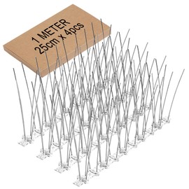 Wonwood_direct Bird Spikes, Bird Deterrent, Stainless Steel Bird Spikes Repellent Pigeon Spikes for Small Birds, Anti-Bird Fence Spikes Cover 3.4 Feet(1M) (3.4 Feet)