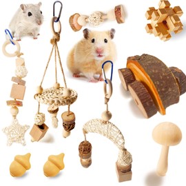Juguetes de hámster, para hámster, jerbos, ratones, ratas y otros animales pequeños para masticar y jugar, inducirlos a moler sus dientes, reducir la depresión. (Estampado-C)