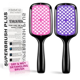 Detangling Hair Brush, Quick To Remove Knotted Hair - Super Soft Bristles, Anti-Static, Suitable For Dry, Wet, Curly Damaged Hair, Available For Men, Women And Children.(Pink+purple)