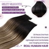 LaaVoo Tape-In Real Hair Extensions, Black, Ombre, Brown, Balayage, Caramel