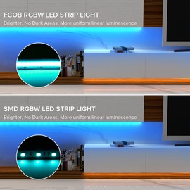 FCOB COB LED Strip RGBW 3000K 9.86FT 896LEDs/m DC24V Color Changing Flexible High Density Uniform LED Tape Light 12mm for Under Cabinet (No Power/Controller)