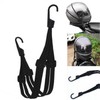 Motorcycle Cargo Net with 6 Hooks, Adjustable Luggage Straps, Bungee