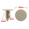 100Pcs 9mm Khaki Plastic Door Fender Bumper Push Rivets Clip
