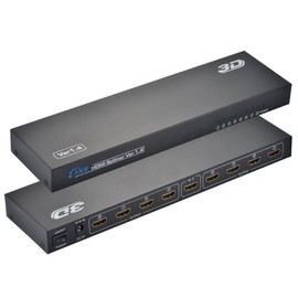 Optimal Shop 3D 1080P 1X8 8 Port HDMI Splitter V1.4 High Speed Full HD Hub Repeater 340MHz 10.2Gbps (8 Port HDMI Splitter)