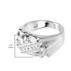 Modern Contemporary Rings .925 Sterling Silver White Cubic Zirconia 3.8mm