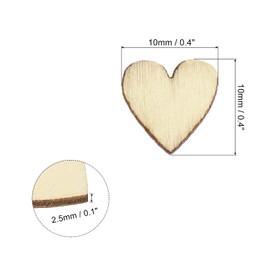 PATIKIL 10mm Wooden Hearts, 100 Pack Unfinished Wood Hearts Blank