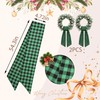 2 Pieces Christmas Wreath Sash for Front Door, Birthday Green