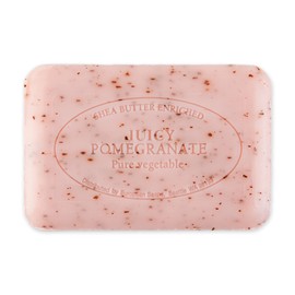 Pre de Provence Artisanal Soap Bar, Enriched with Organic Shea Butter, Natural French Skincare, Quad Milled for Rich Smooth Lather, 8.8 Ounce, Juicy Pomegranate
