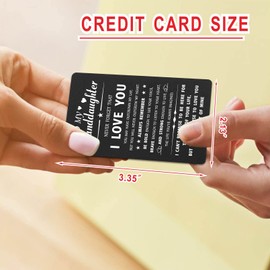 Inspirational Gifts for Granddaughter - Never Forget That I Love You Engraved Wallet Card, Granddaughter Gifts from Grandma Grandpa, Birthday Graduation Presents