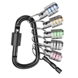 Kyodo-ya Bit Holder, Set of 5+1, Socket Holder, Pull Up Type, Includes 1 Key Adapter, Steel Alloy with Key Holder, Portable, Storage, Inserting and Removing, Tip Tool, Driver Bit Holder