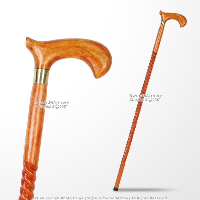 Munetoshi Handcrafted 36" Eucalyptus Gentlemen Walking Cane with Brass Collar