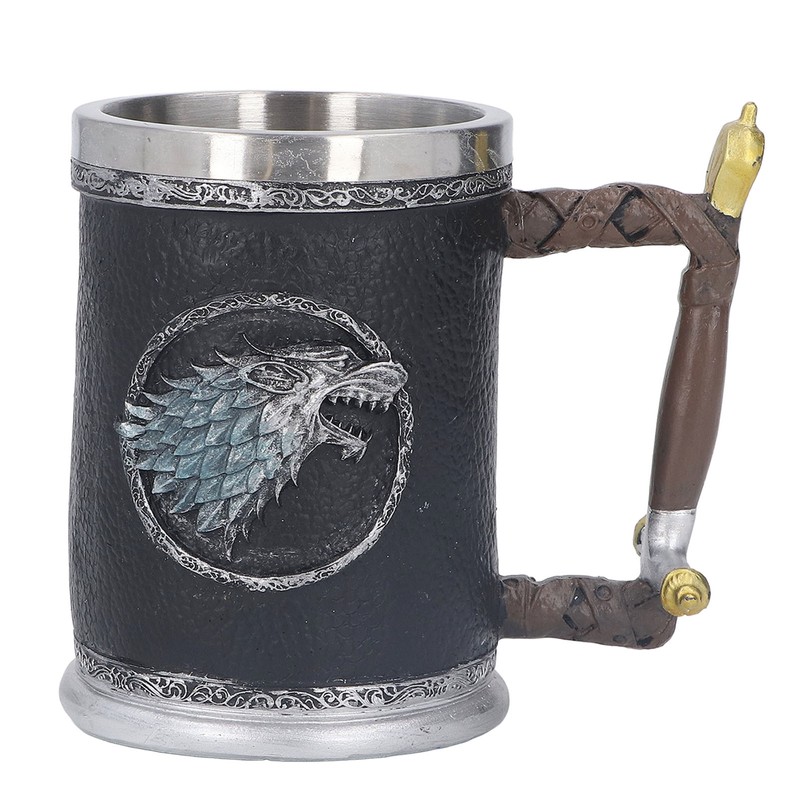 Stainless Steel Liner Mug Resin Decorative Hand Painted Beer Cup