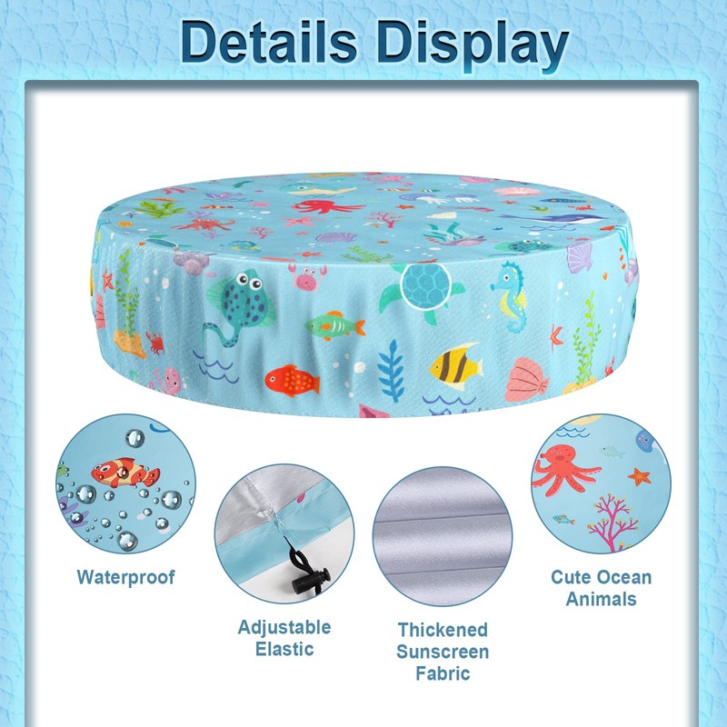 Docuwee Round Pool Cover 71", Foldable Kiddie Solar Cover Fit