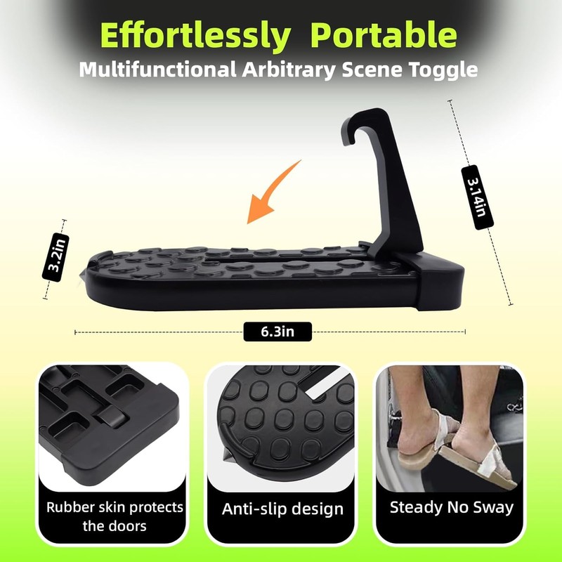 Car Door Step, Multi-Foldable Aluminum Alloy Roof Rack Car Step,