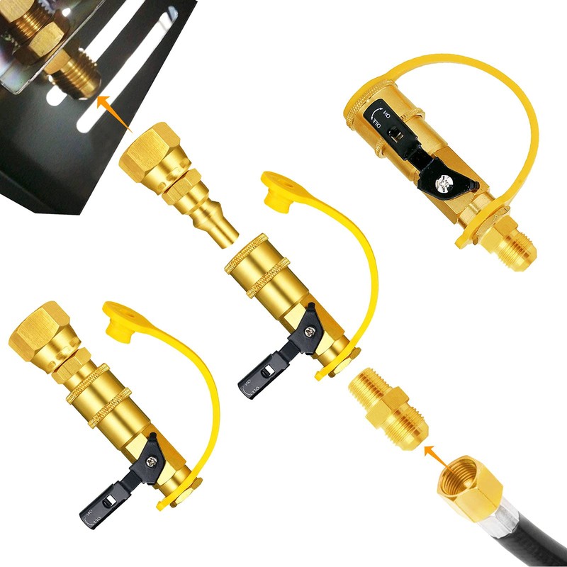 MENSI 1/4" Quick Connect Propane Disconnect Universal Adapter Kit Convert