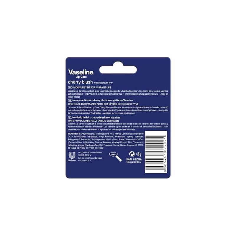 Vaseline - Bálsamo para Labios, Lip Therapy Cherry Blush Hidratación
