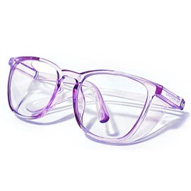 LeonDesigns Stylish Safety Goggles Anti-Fog Blue Light Blocking Glasses (Square lilac)