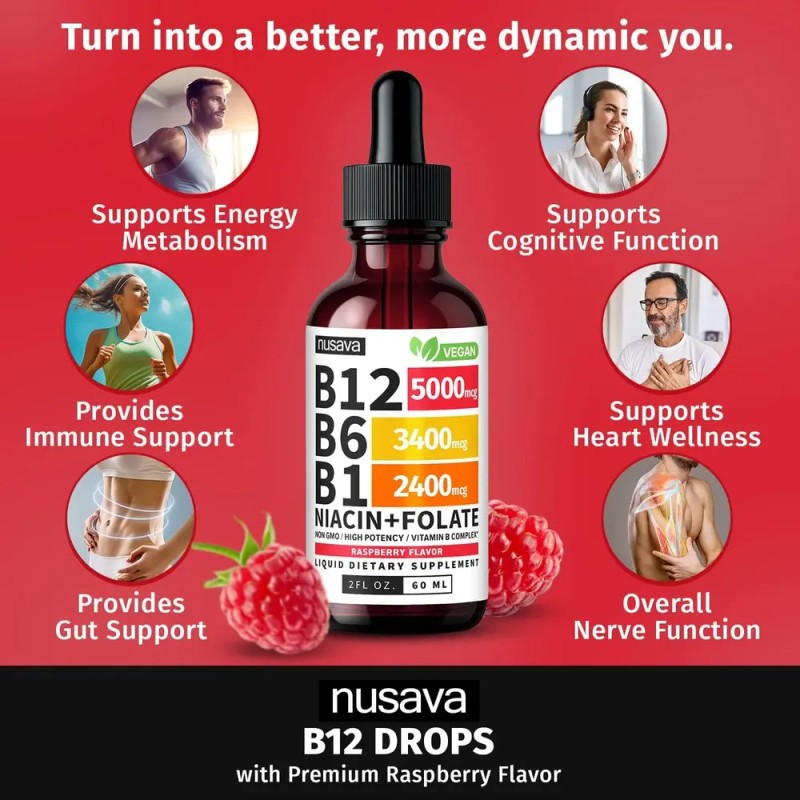 Nusava Complejo De Vitamina B12 Liquido Hecho En Usa