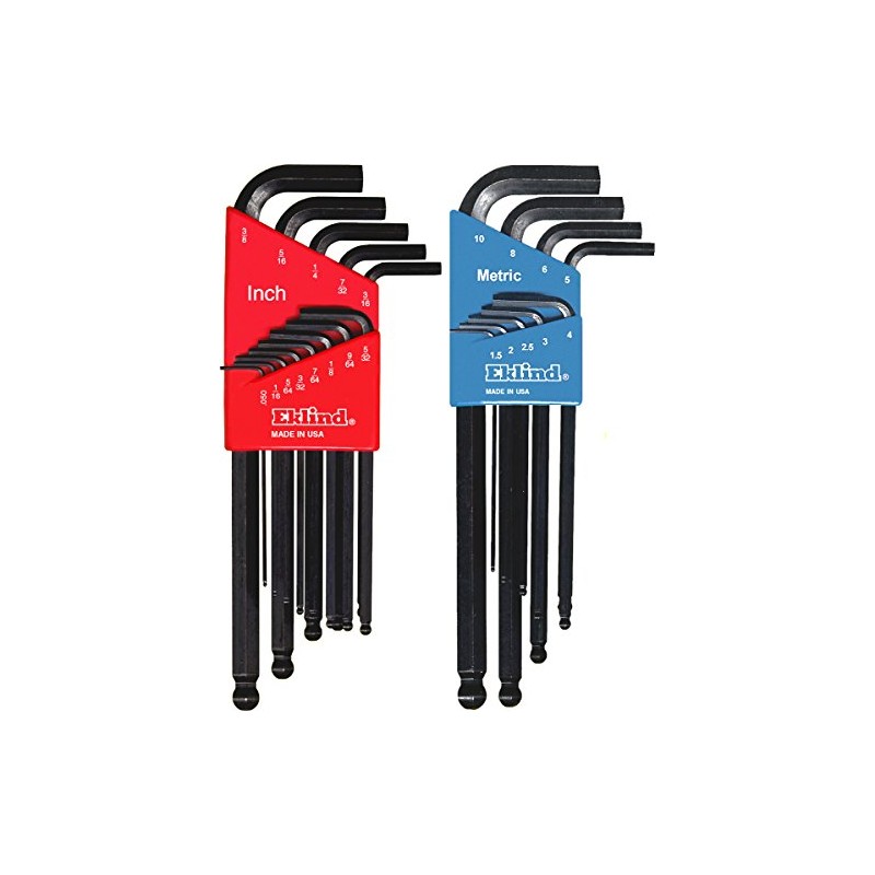 Eklind 13222 Llave Allen Allen de bola hexagonal, 22 piezas,