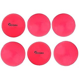 Kosma Pack of 6 Windball Cricket Ball | Indoor & Outdoor Soft Training Cricket Ball for Coaching Practice (Pink)
