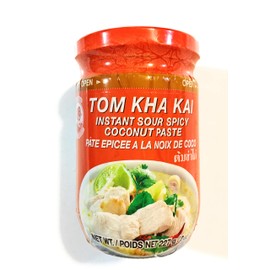 Cock Brand Tom Kha Kai Instant Sour Spicy Coconut Paste 8 Oz (2 Pack) And 2 Soy Sauce Dish
