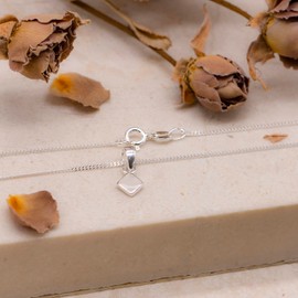 Tuscany Silver Women's Sterling Silver Mother of Pearl Square Cut Pendant on Chain Necklace of 41cm