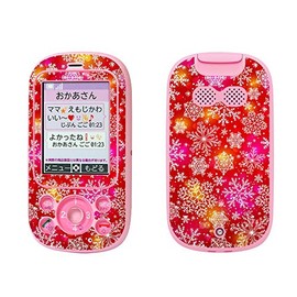 igsticker キッズケータイ F-03J 専用 スキンシール フィルム f03j シール ステッカー 004940 ラブリー フラワー 雪 結晶 赤