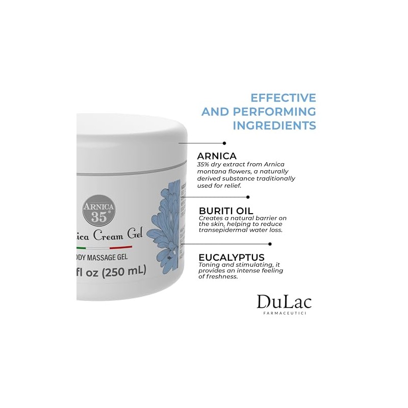 Dulàc - Arnica Cream 8.45 Fl Oz Rich in Organic