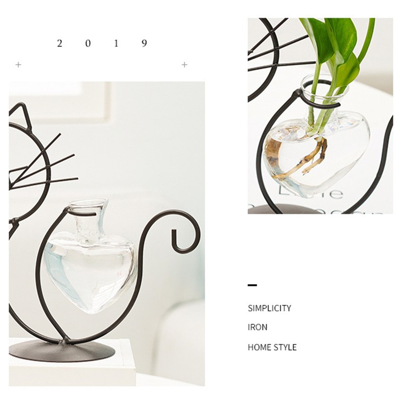 Simple Cat Iron Flower Ware Hydroponic Flower Arrangement Vase