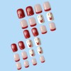 Wedity 24 Pcs Christmas False Nails Cute Santa Claus Snowflake