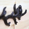 Fyne-Finds 33cm Brown Cast Iron Bird on Branch 4 Hook