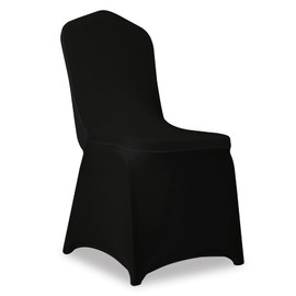 JALANCY 1 Pack Black Stretch Polyester Spandex Chair Covers Universal Washable Removable Chair Slipcovers Protector for Wedding Banquet Events Party Dining Decoration