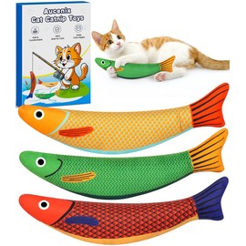 Aucenix Catnip Toys for Cats - Cat Nips Toys for Indoor Kittens Christmas, Plush Pillow Pet Chew Interactive Toy Built-in Crinkle Bell, Soft Kicker for Cats Claw Chewing Teeth Cleaning